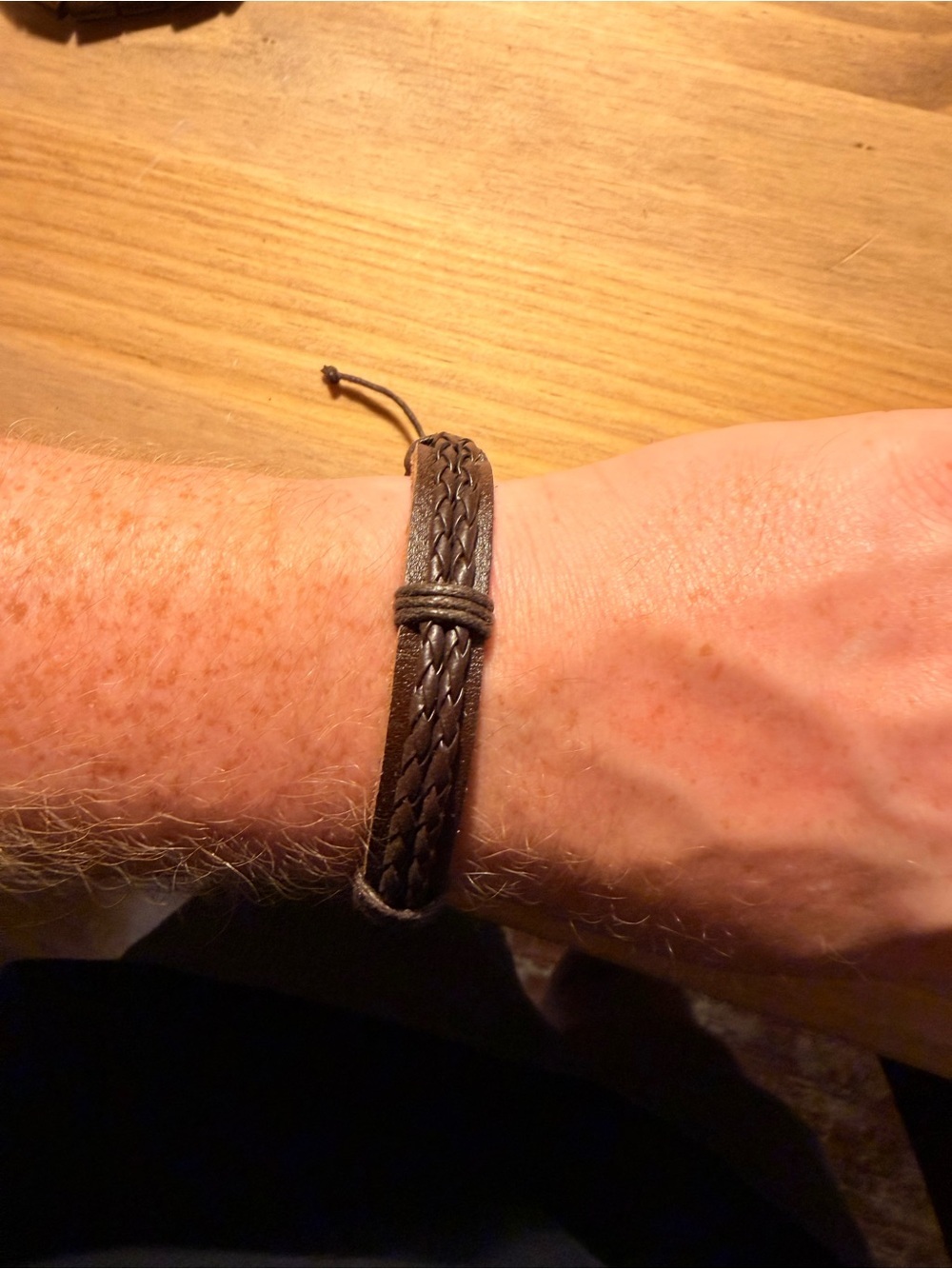 Braided Leather Wrap Bracelet - Brown - Picture 2 of 3